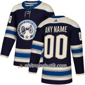 Män Ishockey Columbus Blue Jackets Tröja med eget tryck Alternate Adidas 2018-19 Authentic
